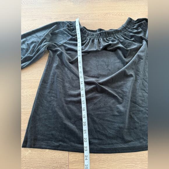 NWT J. Jill Wearever Collection Convertible Off-Shoulder Black Velvet Top Sz Med - Picture 10 of 10